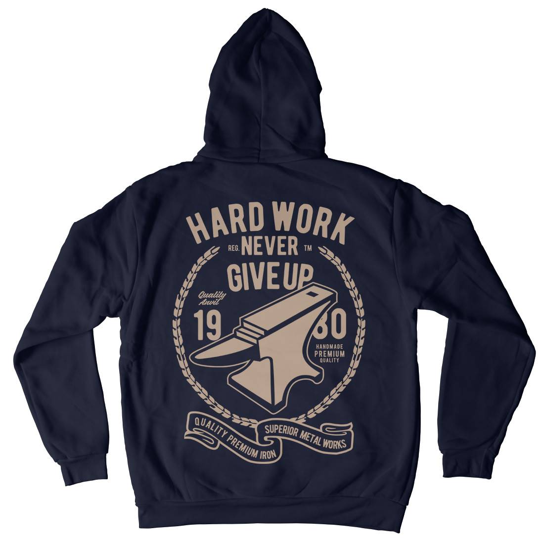 Hard Work Anvil Kids Crew Neck Hoodie Retro B408