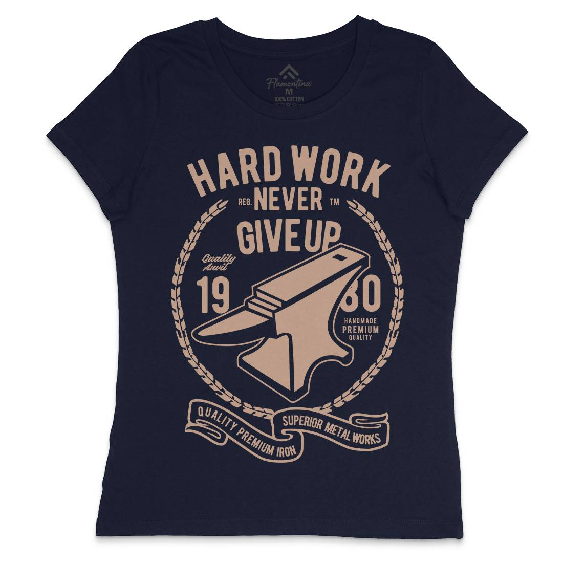 Hard Work Anvil Womens Crew Neck T-Shirt Retro B408