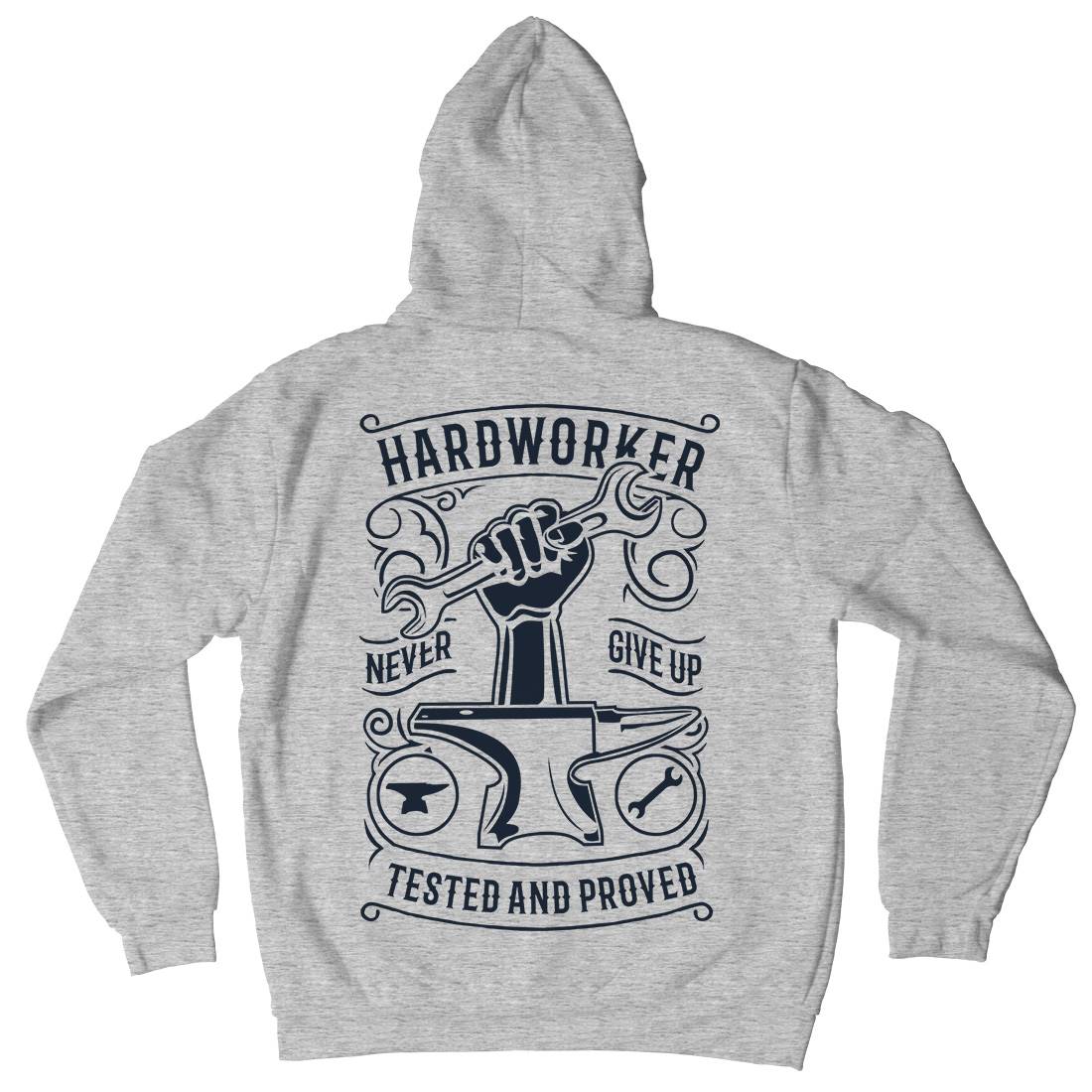 Hard Worker Mens Hoodie With Pocket Retro B410