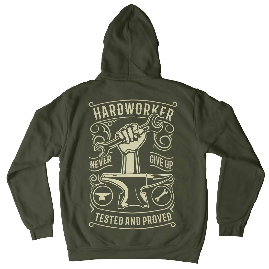 Hard Worker Kids Crew Neck Hoodie Retro B410