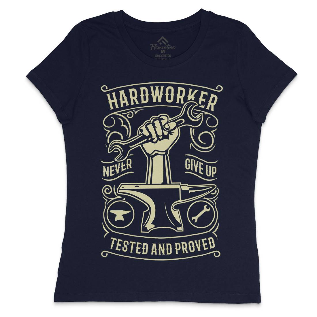 Hard Worker Womens Crew Neck T-Shirt Retro B410