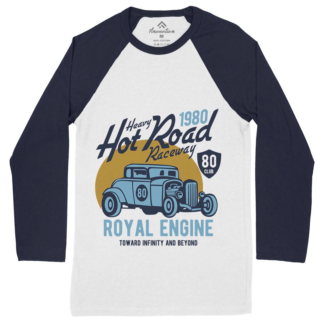 Heavy Hot Road Mens Long Sleeve Baseball T-Shirt Cars B411