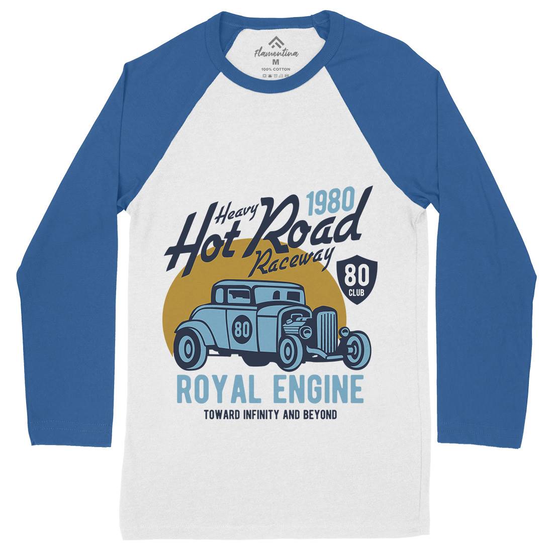 Heavy Hot Road Mens Long Sleeve Baseball T-Shirt Cars B411
