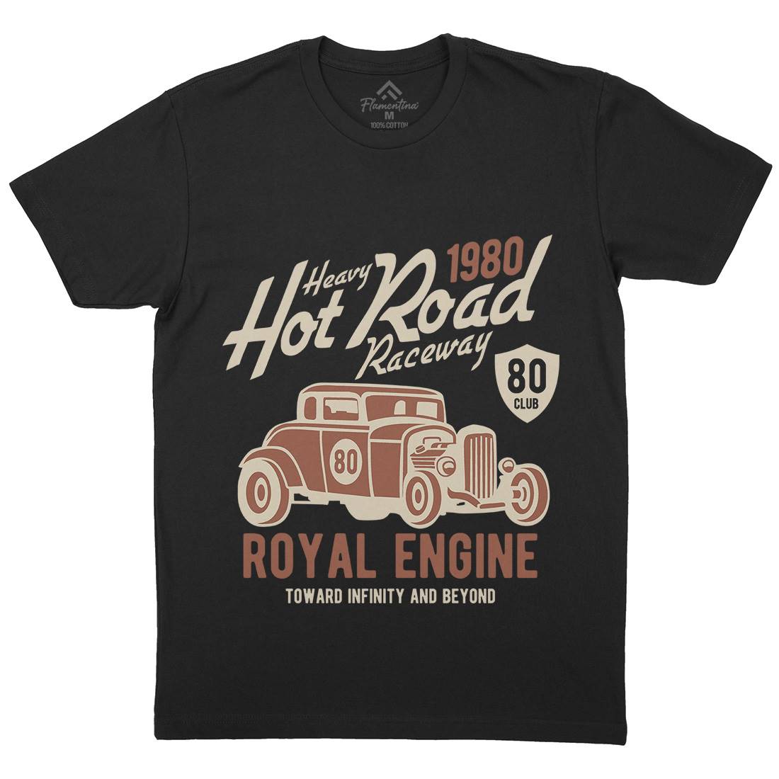 Heavy Hot Road Mens Organic Crew Neck T-Shirt Cars B411