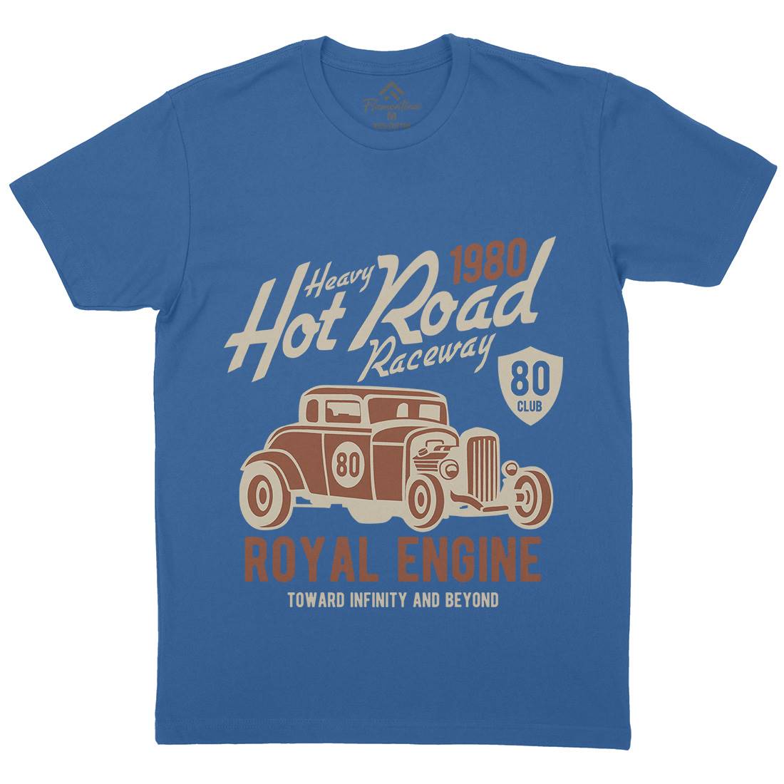 Heavy Hot Road Mens Organic Crew Neck T-Shirt Cars B411