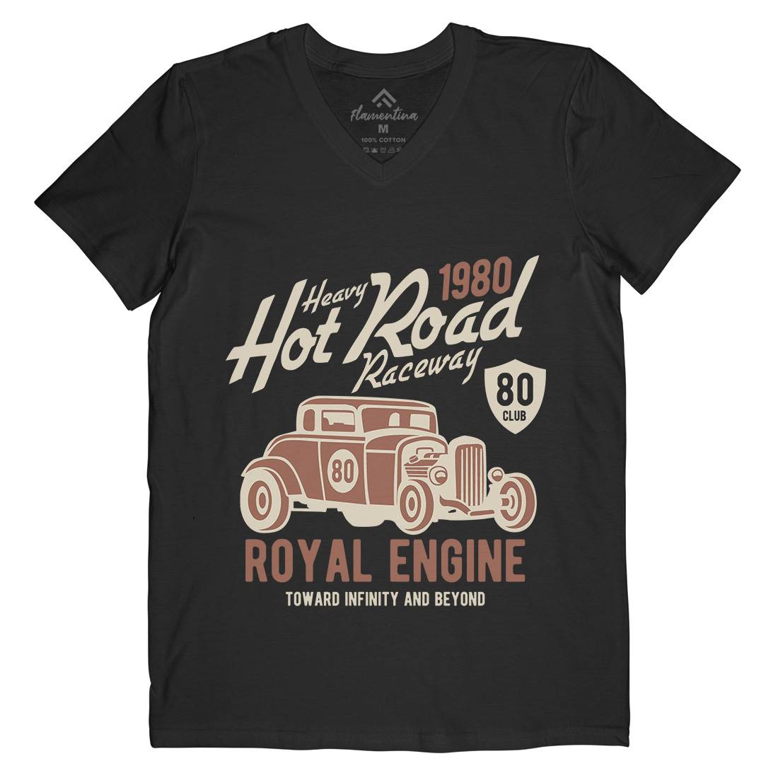 Heavy Hot Road Mens V-Neck T-Shirt Cars B411