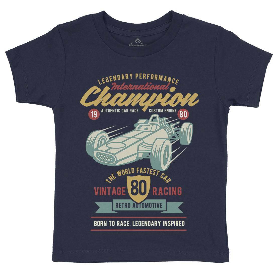 International Champion Car Race Kids Crew Neck T-Shirt Cars B412