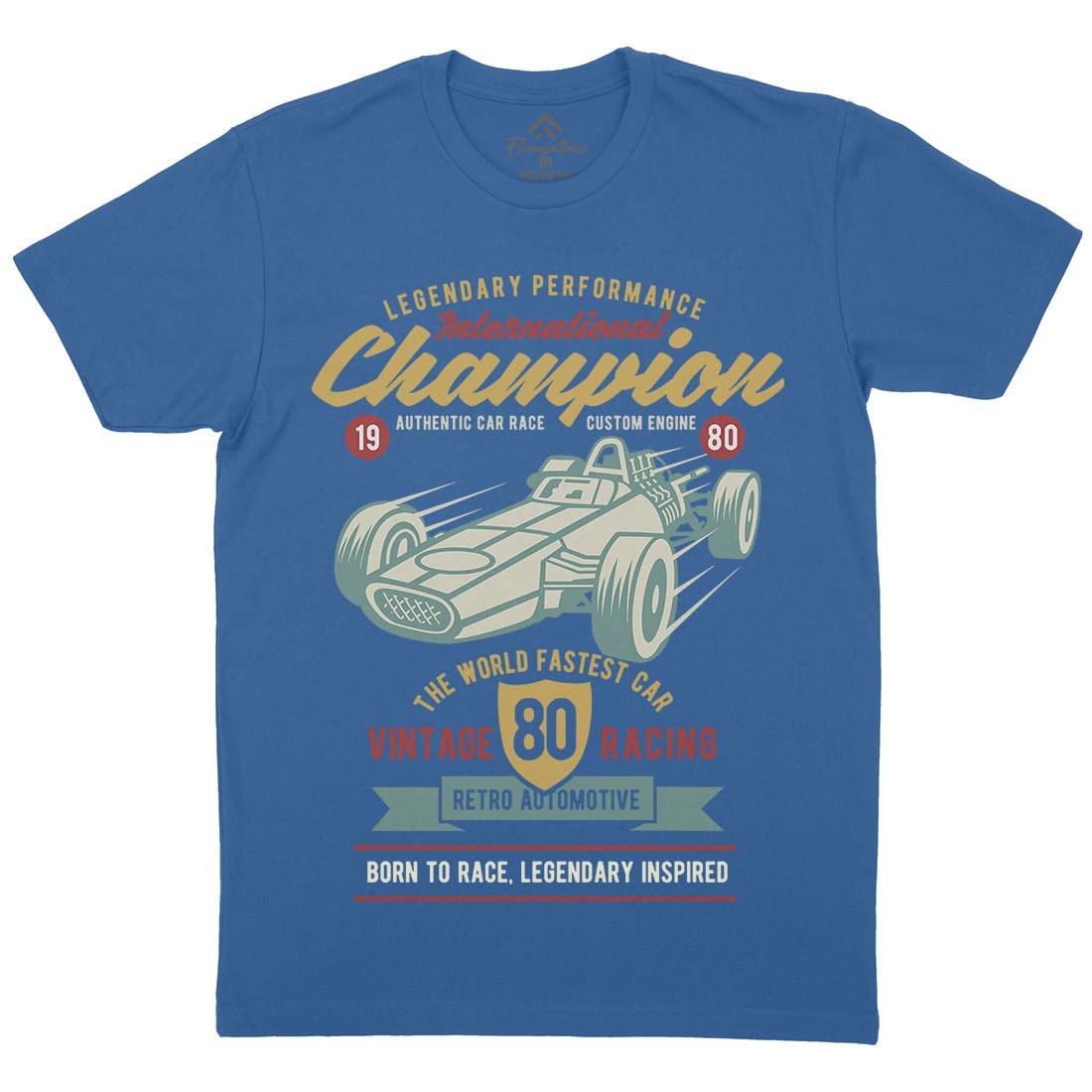 International Champion Car Race Mens Organic Crew Neck T-Shirt Cars B412