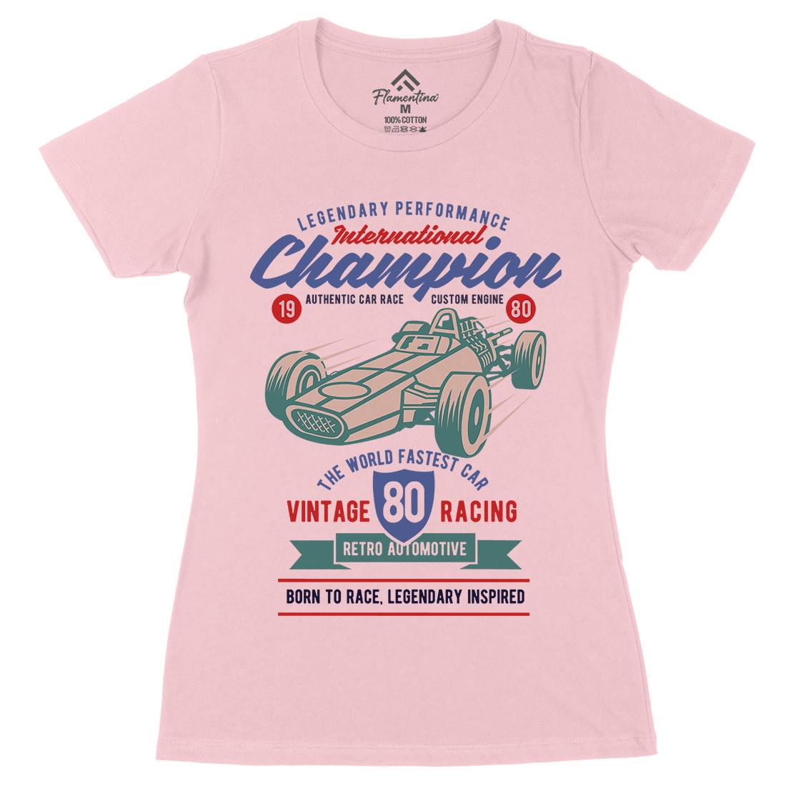 International Champion Car Race Womens Organic Crew Neck T-Shirt Cars B412