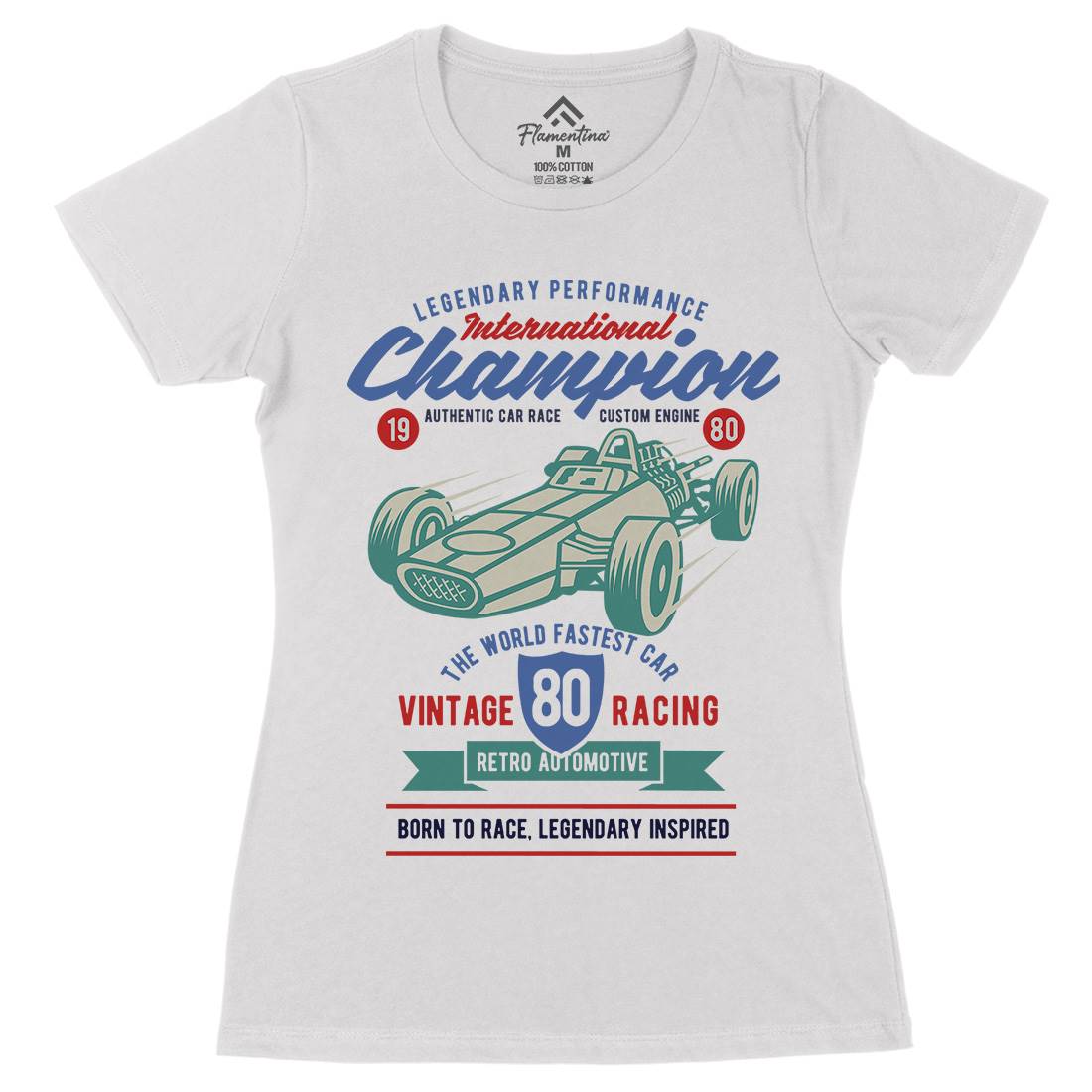 International Champion Car Race Womens Organic Crew Neck T-Shirt Cars B412