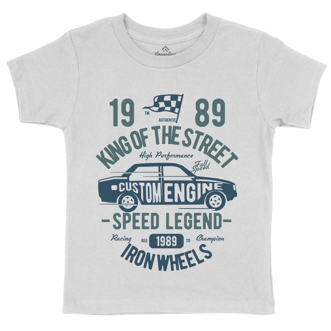 King Of The Street Kids Crew Neck T-Shirt Cars B413