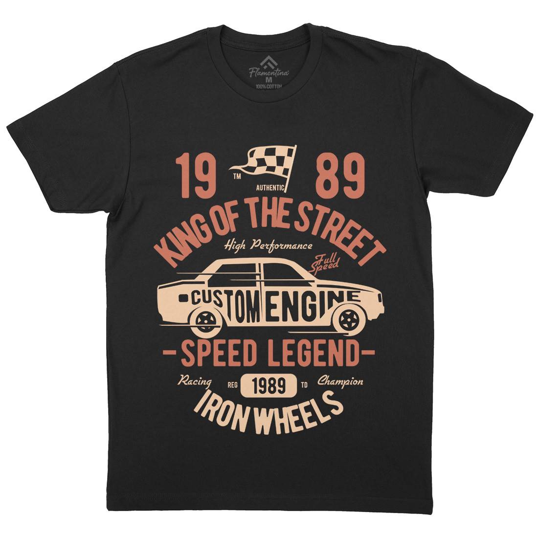 King Of The Street Mens Crew Neck T-Shirt Cars B413