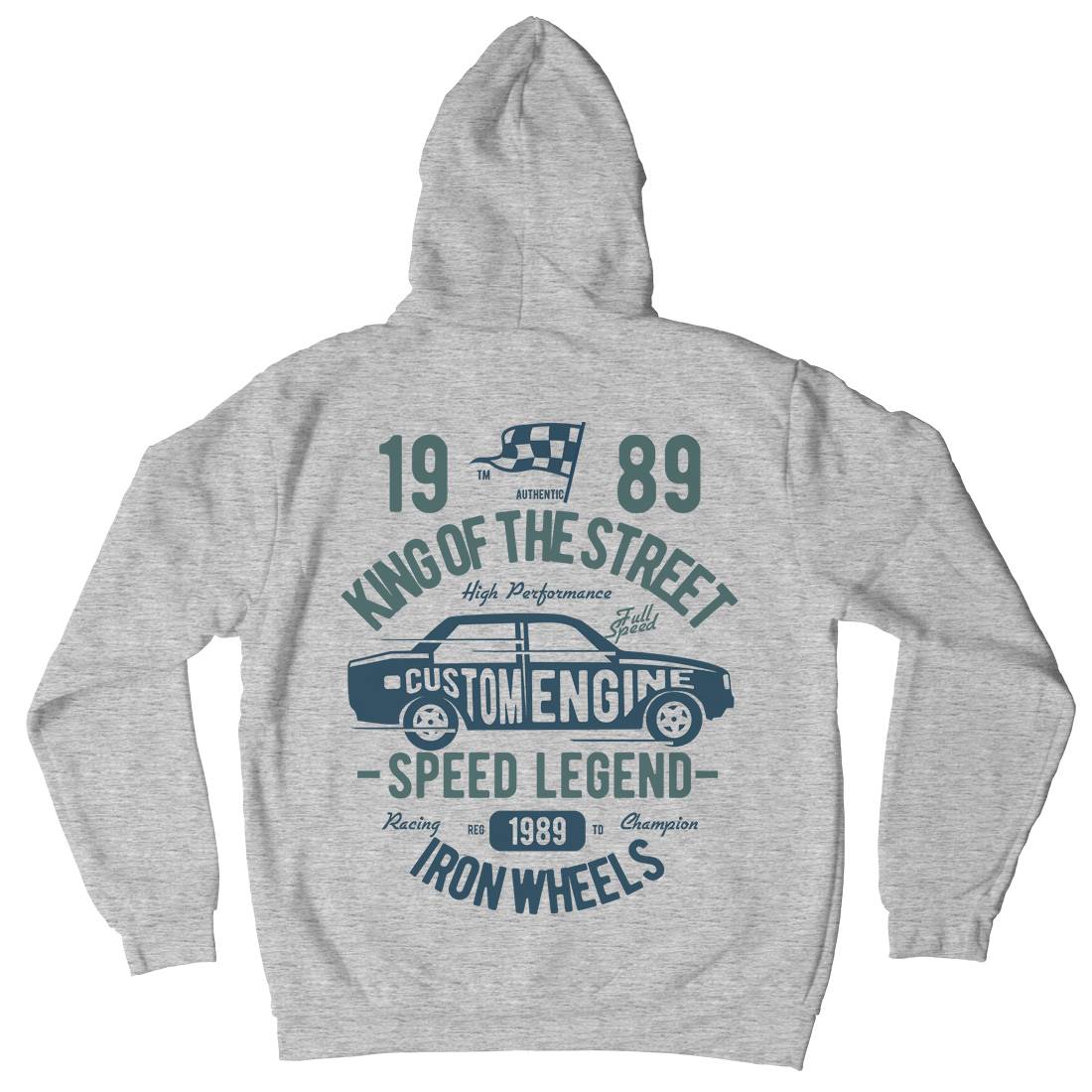 King Of The Street Mens Hoodie With Pocket Cars B413
