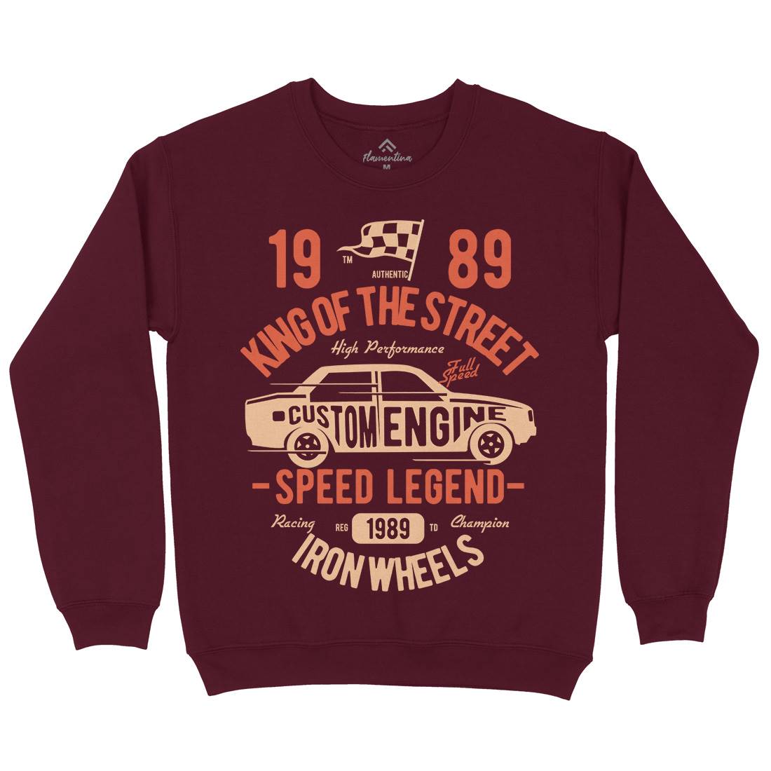 King Of The Street Mens Crew Neck Sweatshirt Cars B413