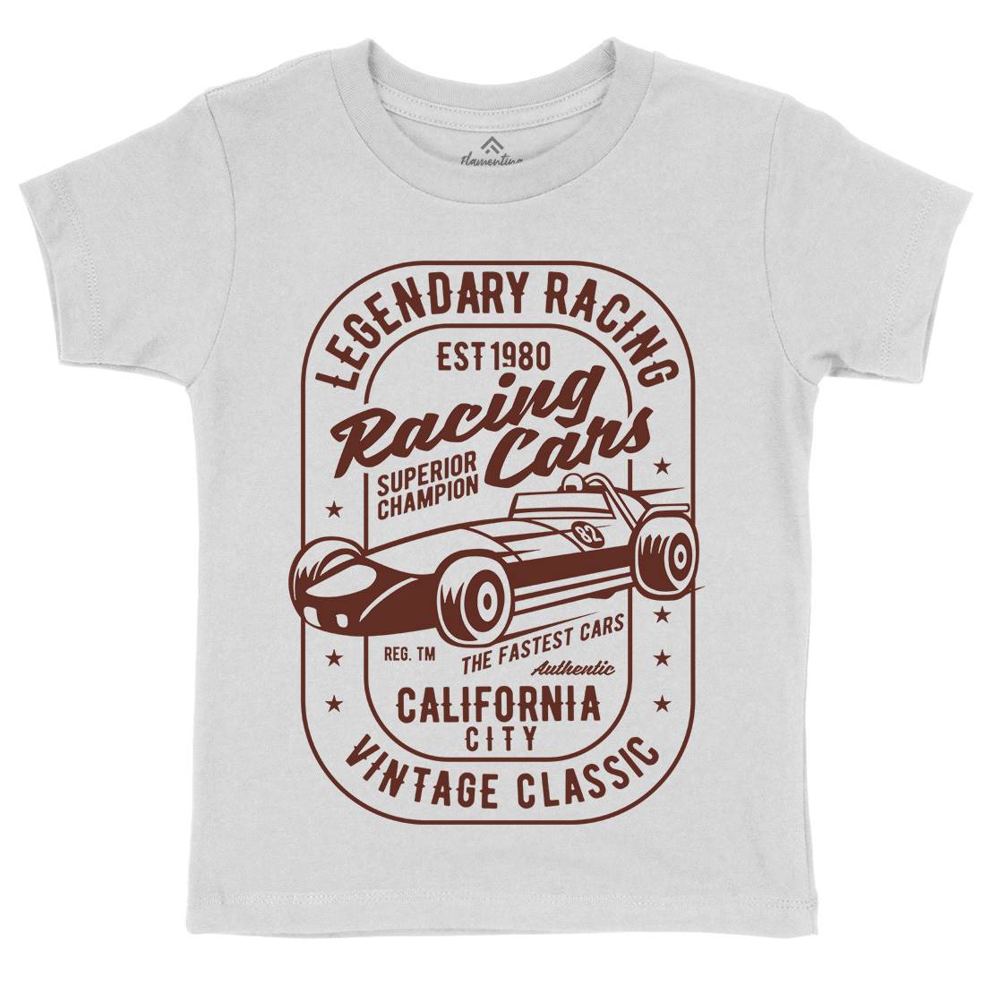 Legendary Racing Cars Kids Crew Neck T-Shirt Cars B414