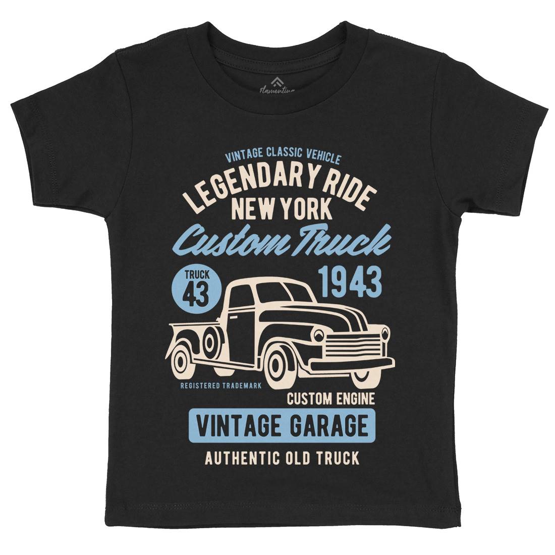 Legendary Ride Custom Truck Kids Organic Crew Neck T-Shirt Cars B415