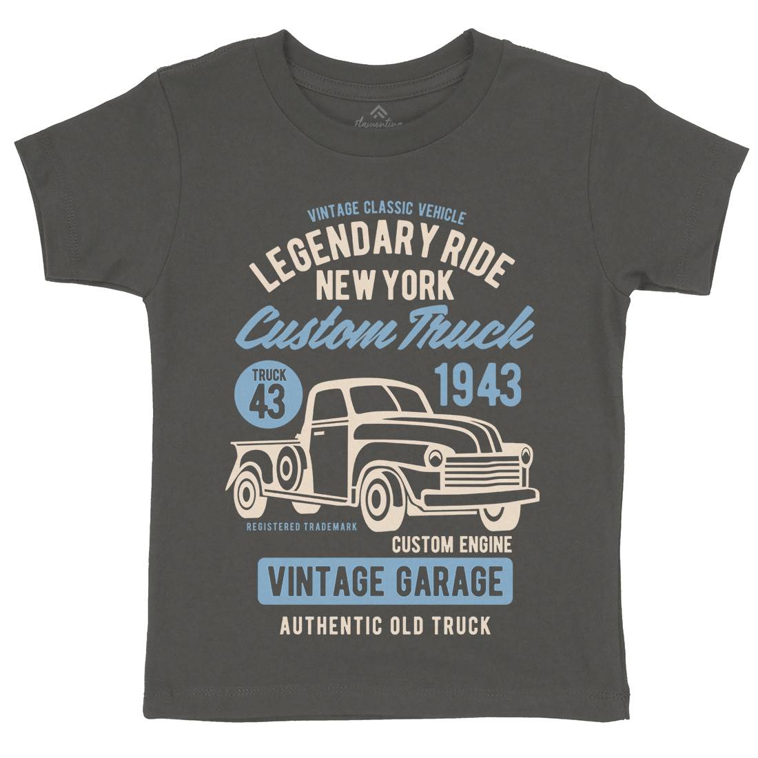 Legendary Ride Custom Truck Kids Organic Crew Neck T-Shirt Cars B415