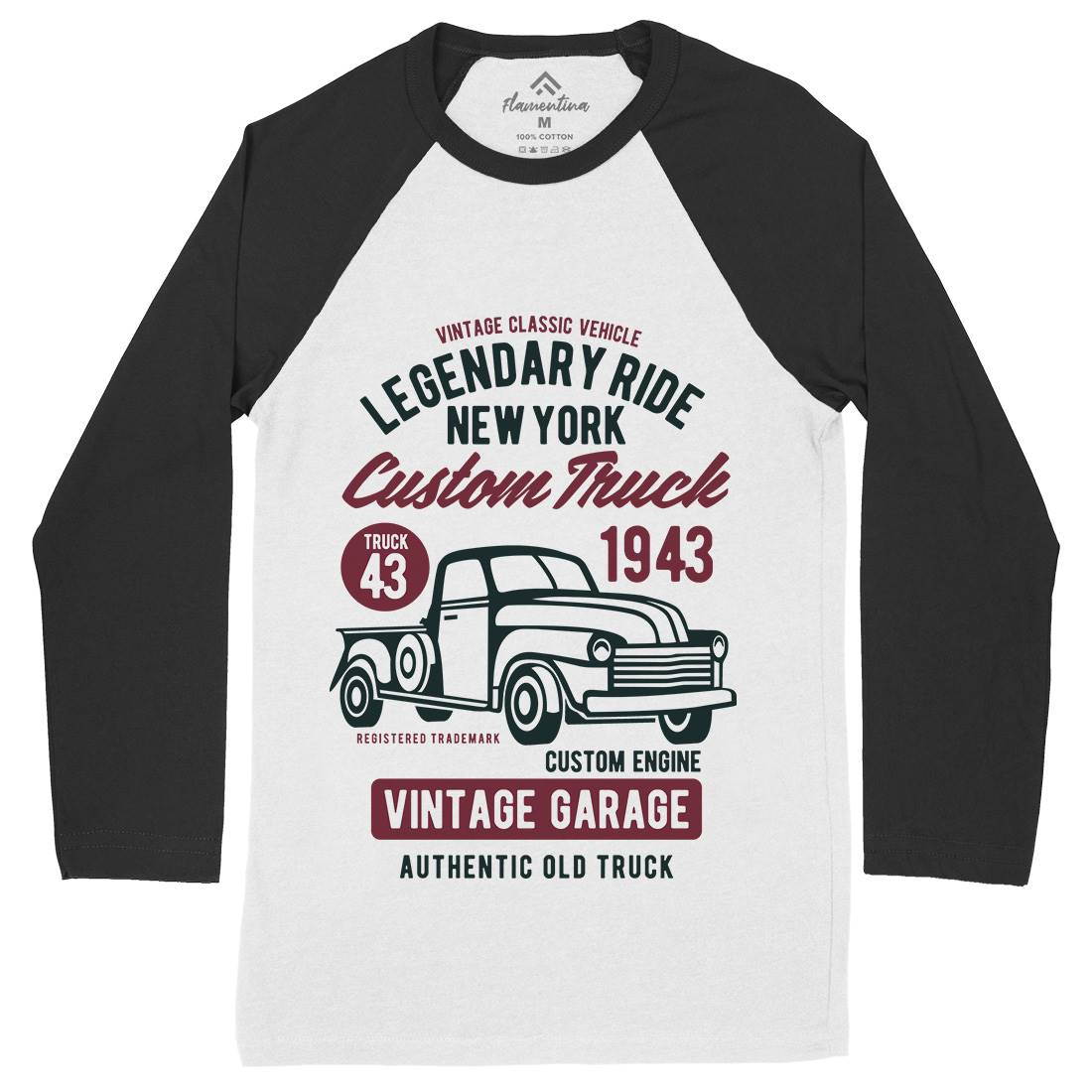 Legendary Ride Custom Truck Mens Long Sleeve Baseball T-Shirt Cars B415