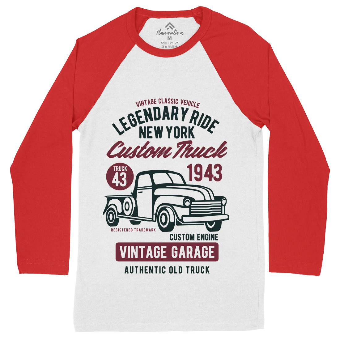 Legendary Ride Custom Truck Mens Long Sleeve Baseball T-Shirt Cars B415