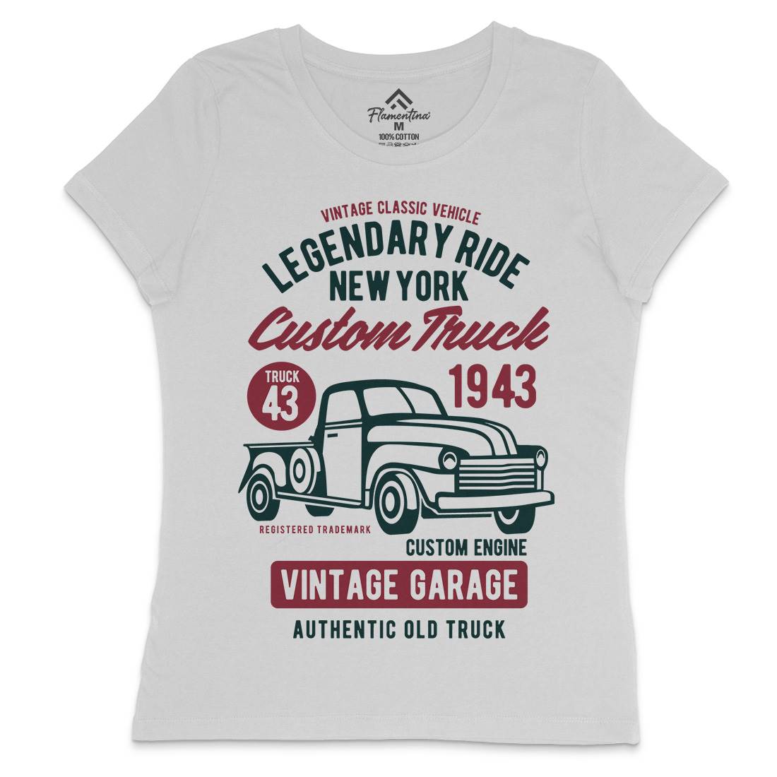 Legendary Ride Custom Truck Womens Crew Neck T-Shirt Cars B415