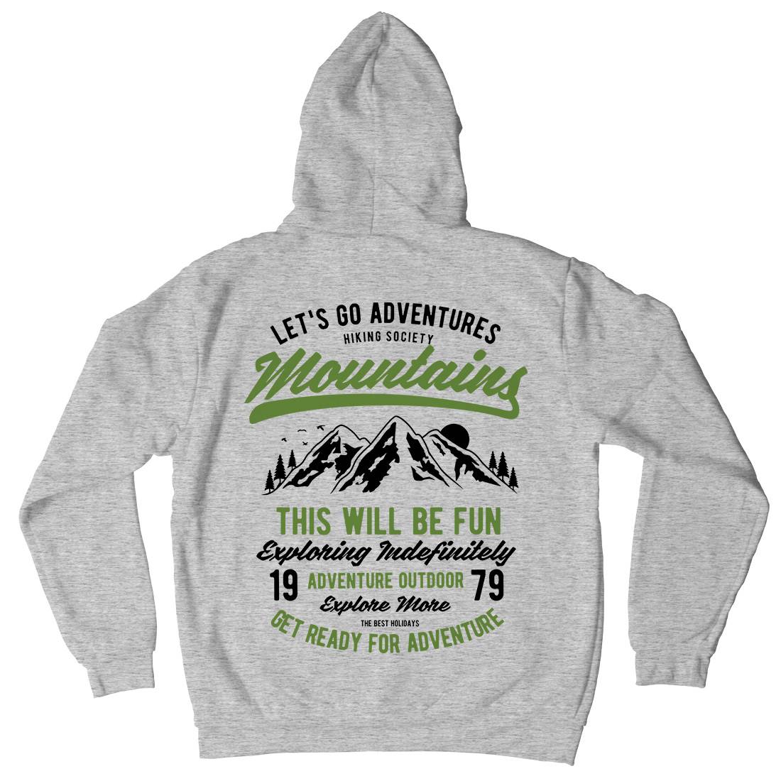 Lets Go Adventure Mens Hoodie With Pocket Nature B416
