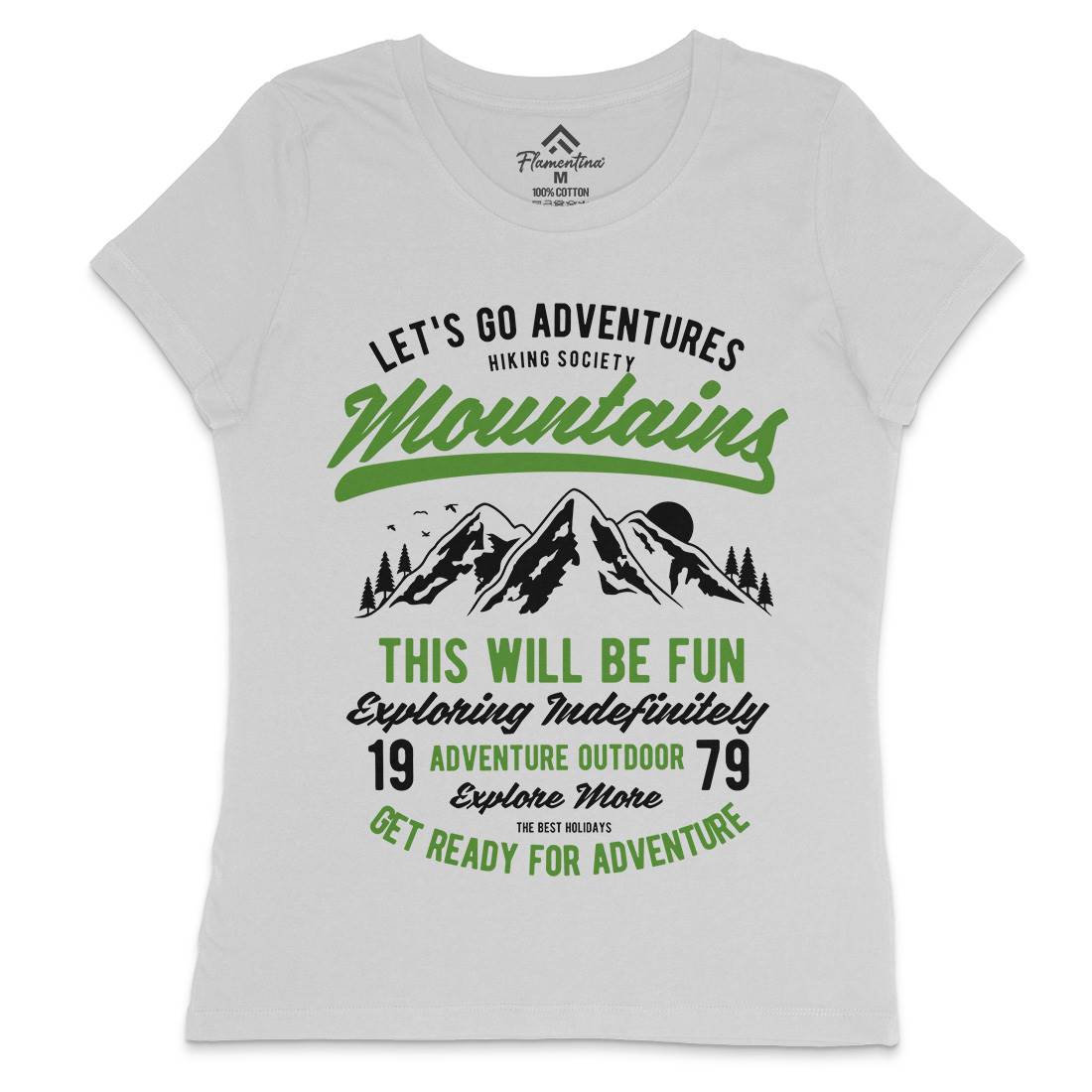 Lets Go Adventure Womens Crew Neck T-Shirt Nature B416