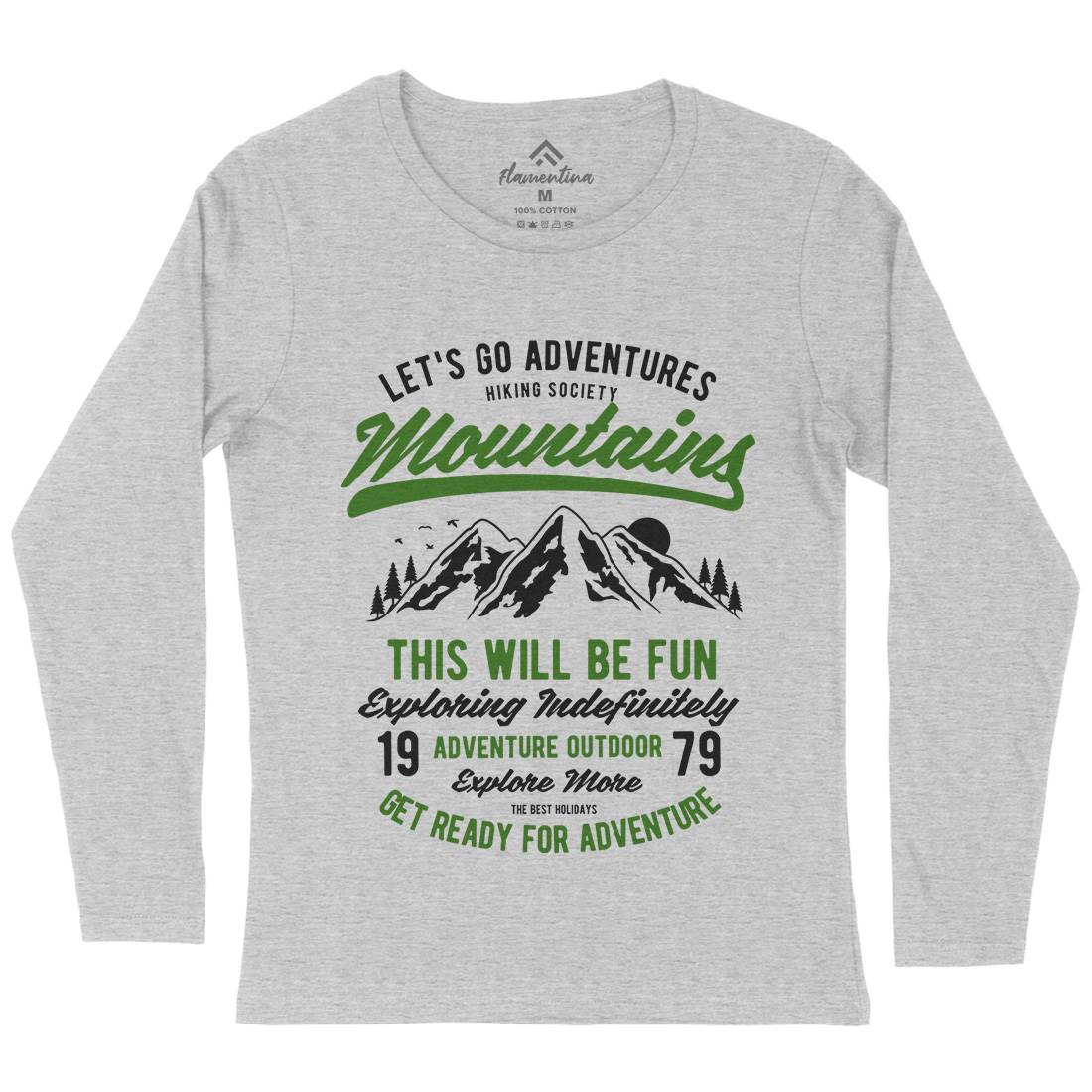 Lets Go Adventure Womens Long Sleeve T-Shirt Nature B416