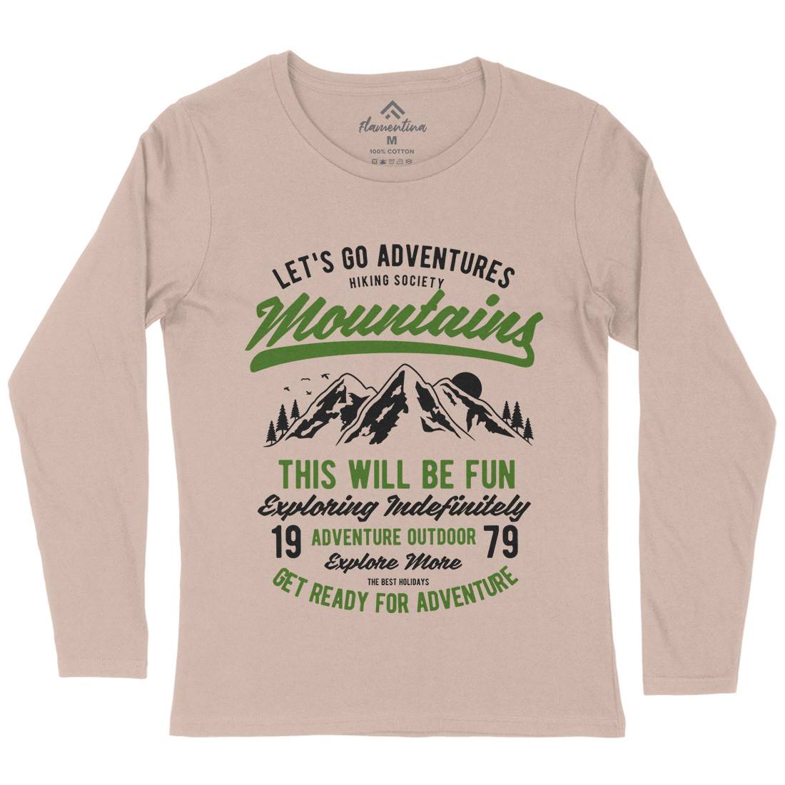 Lets Go Adventure Womens Long Sleeve T-Shirt Nature B416