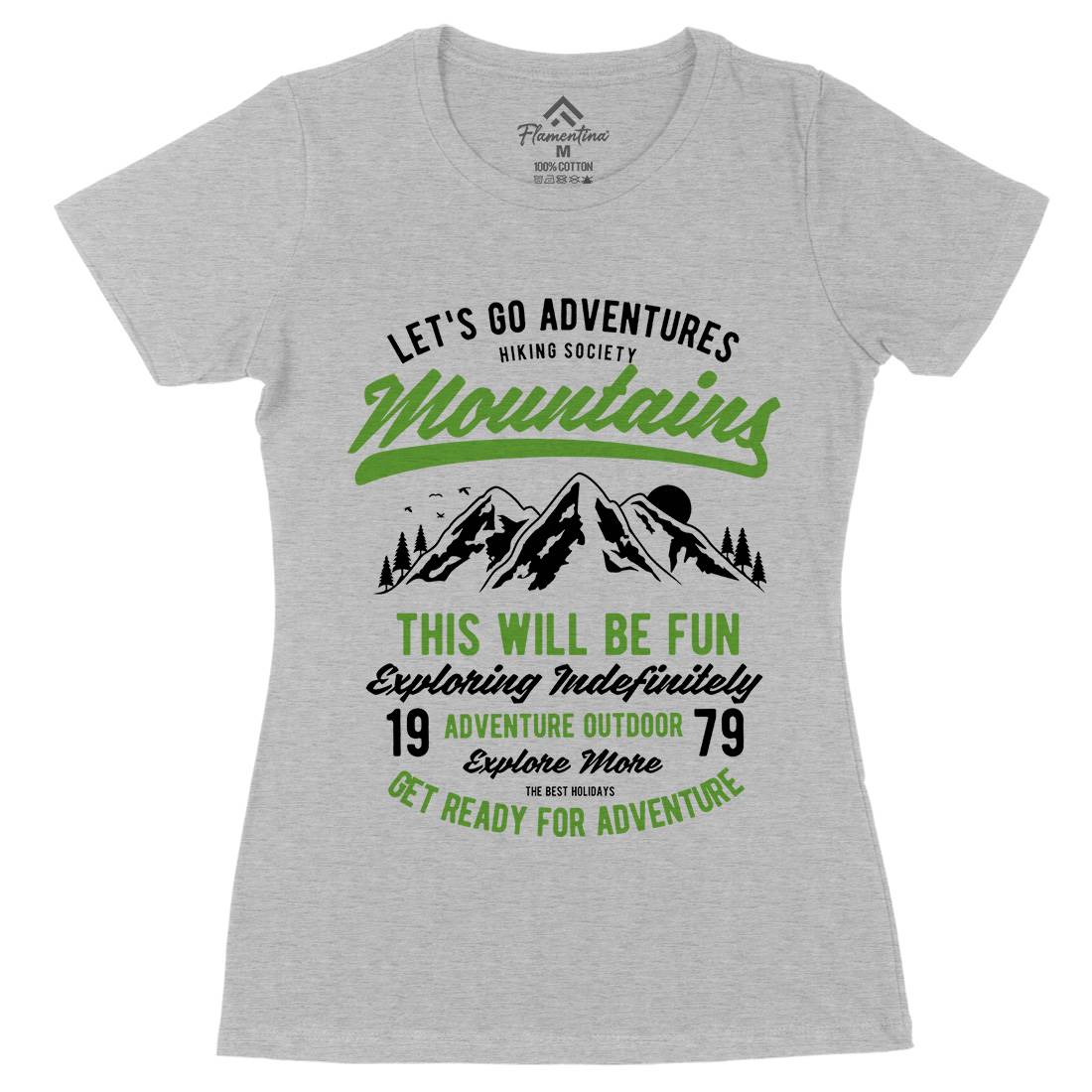 Lets Go Adventure Womens Organic Crew Neck T-Shirt Nature B416