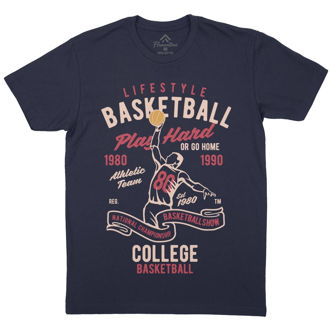 Life Style Basketball Mens Crew Neck T-Shirt Sport B417