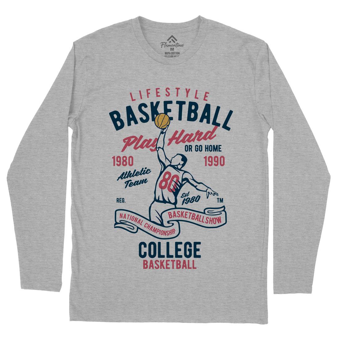 Life Style Basketball Mens Long Sleeve T-Shirt Sport B417