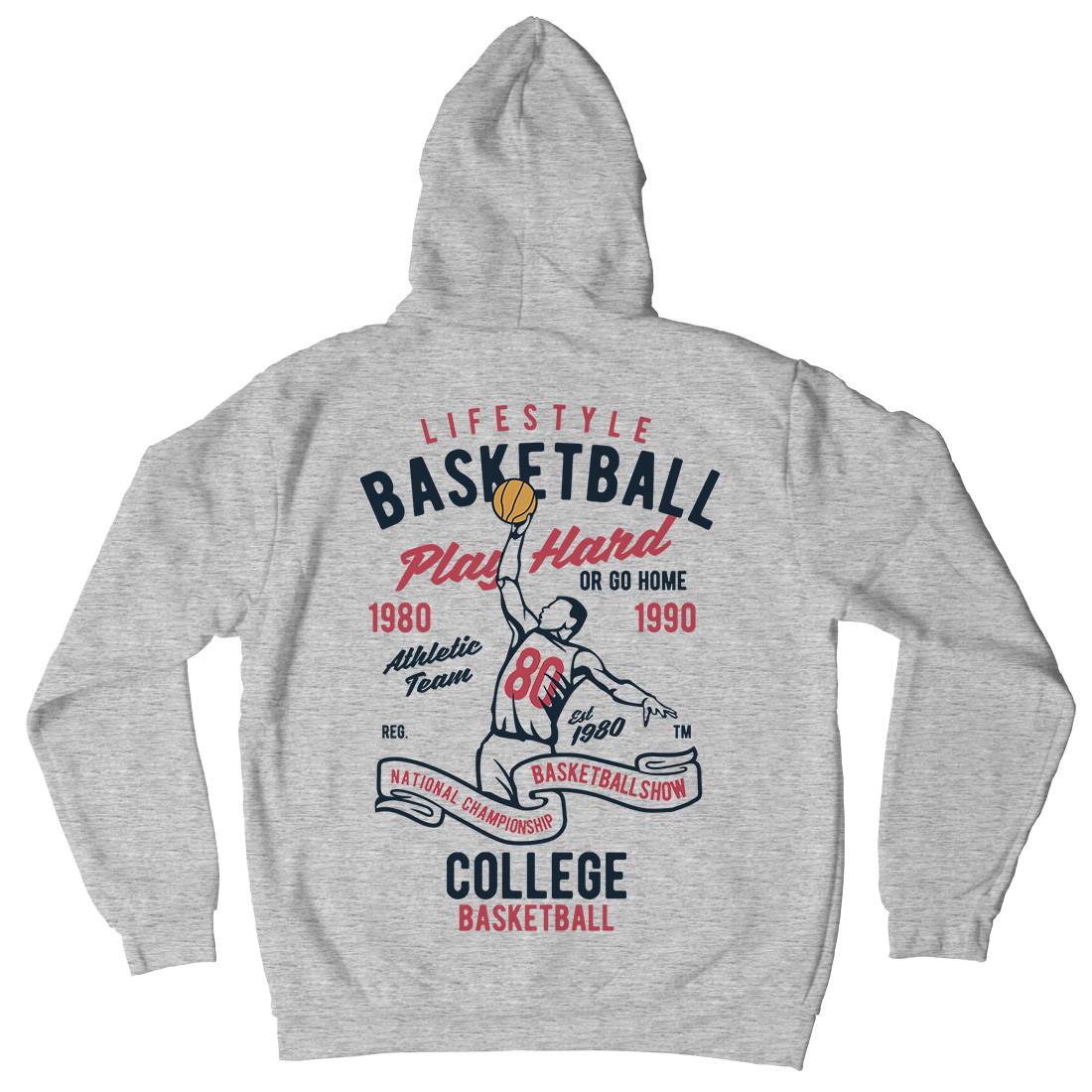 Life Style Basketball Mens Hoodie With Pocket Sport B417