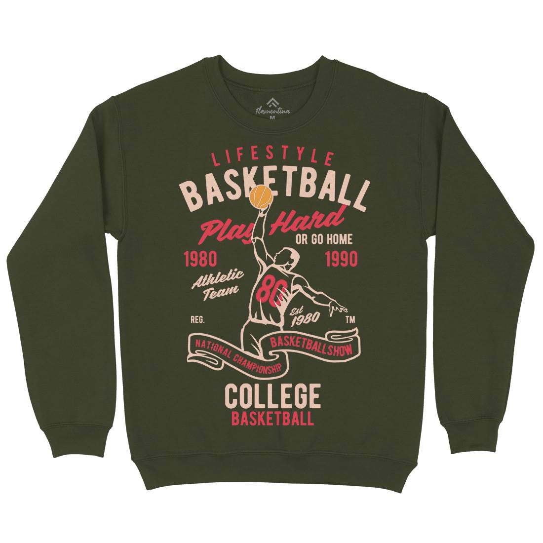 Life Style Basketball Mens Crew Neck Sweatshirt Sport B417