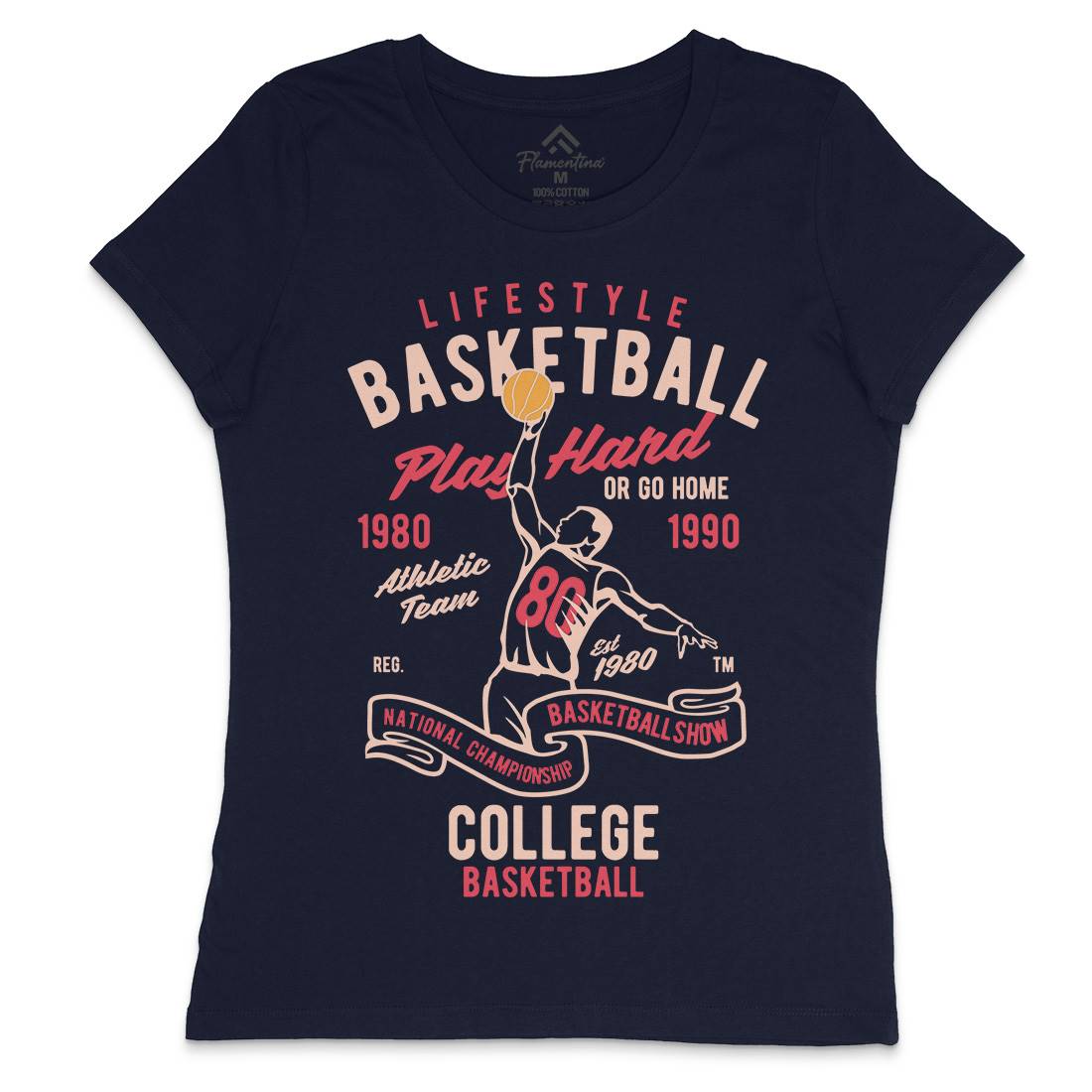 Life Style Basketball Womens Crew Neck T-Shirt Sport B417