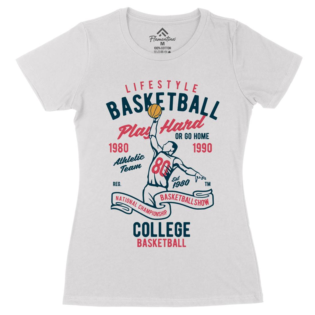 Life Style Basketball Womens Organic Crew Neck T-Shirt Sport B417