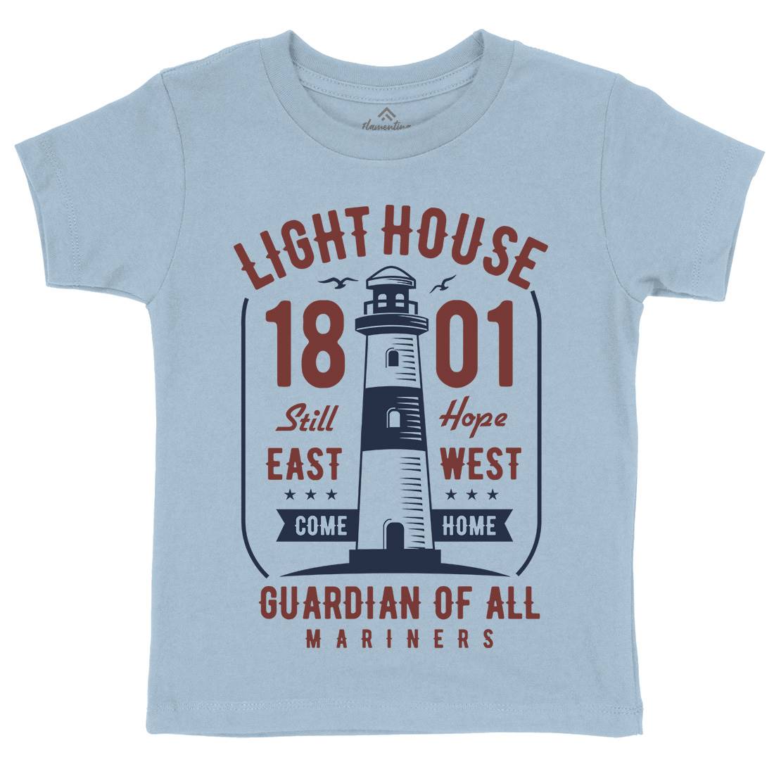 Light House Kids Organic Crew Neck T-Shirt Navy B418