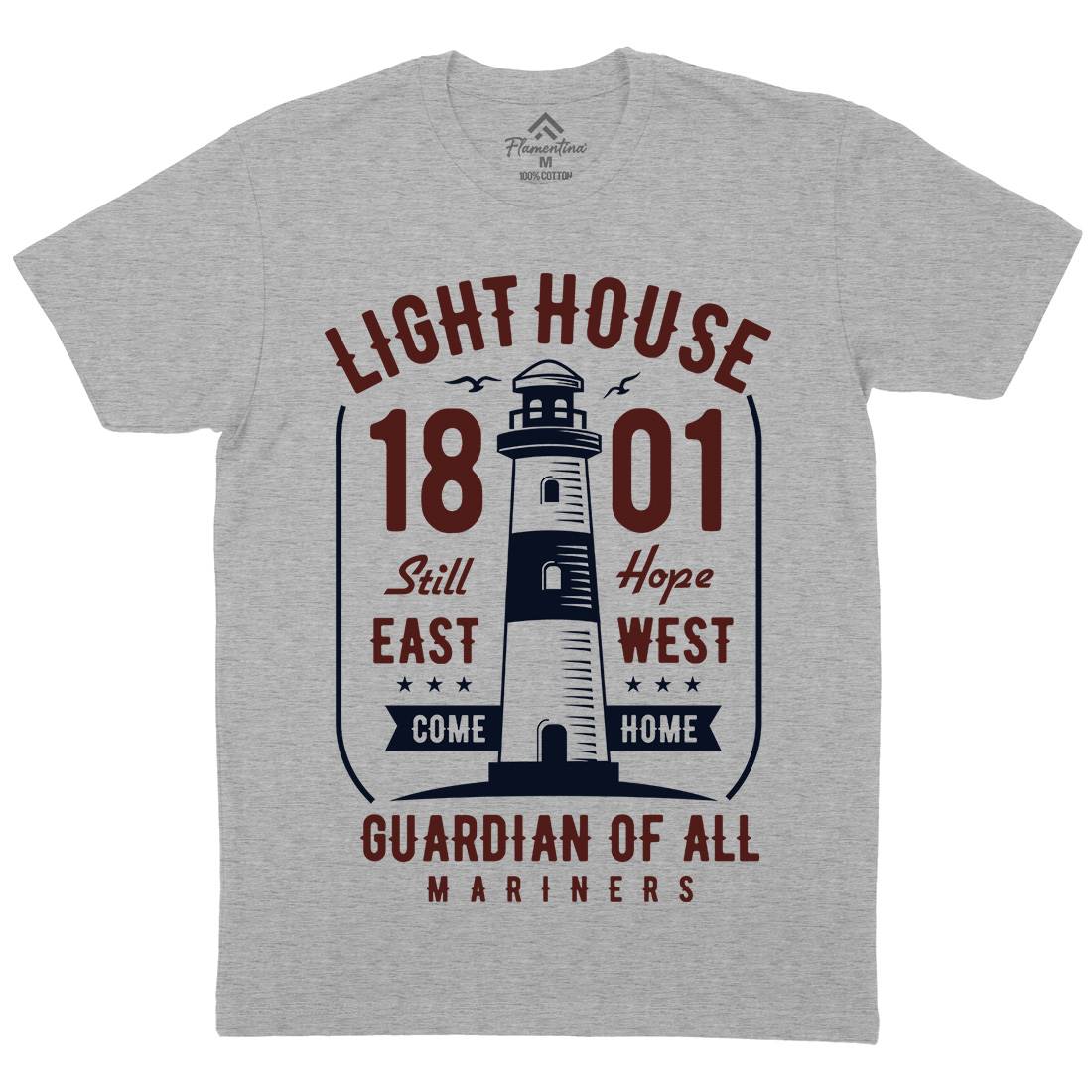 Light House Mens Organic Crew Neck T-Shirt Navy B418