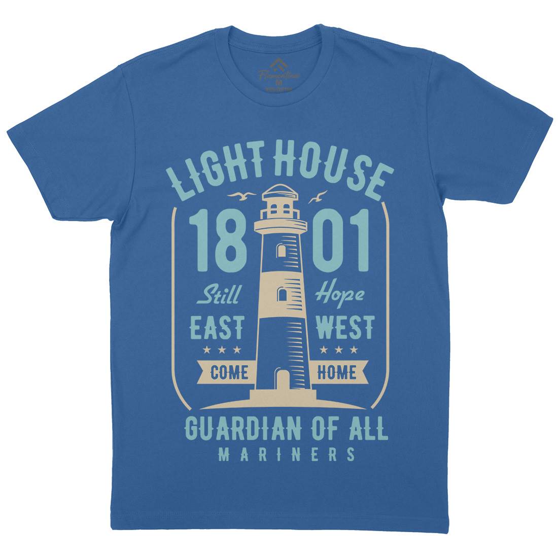 Light House Mens Crew Neck T-Shirt Navy B418