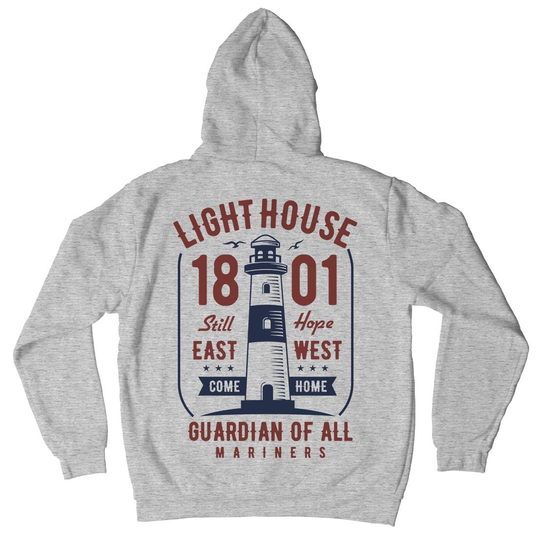 Light House Mens Hoodie With Pocket Navy B418