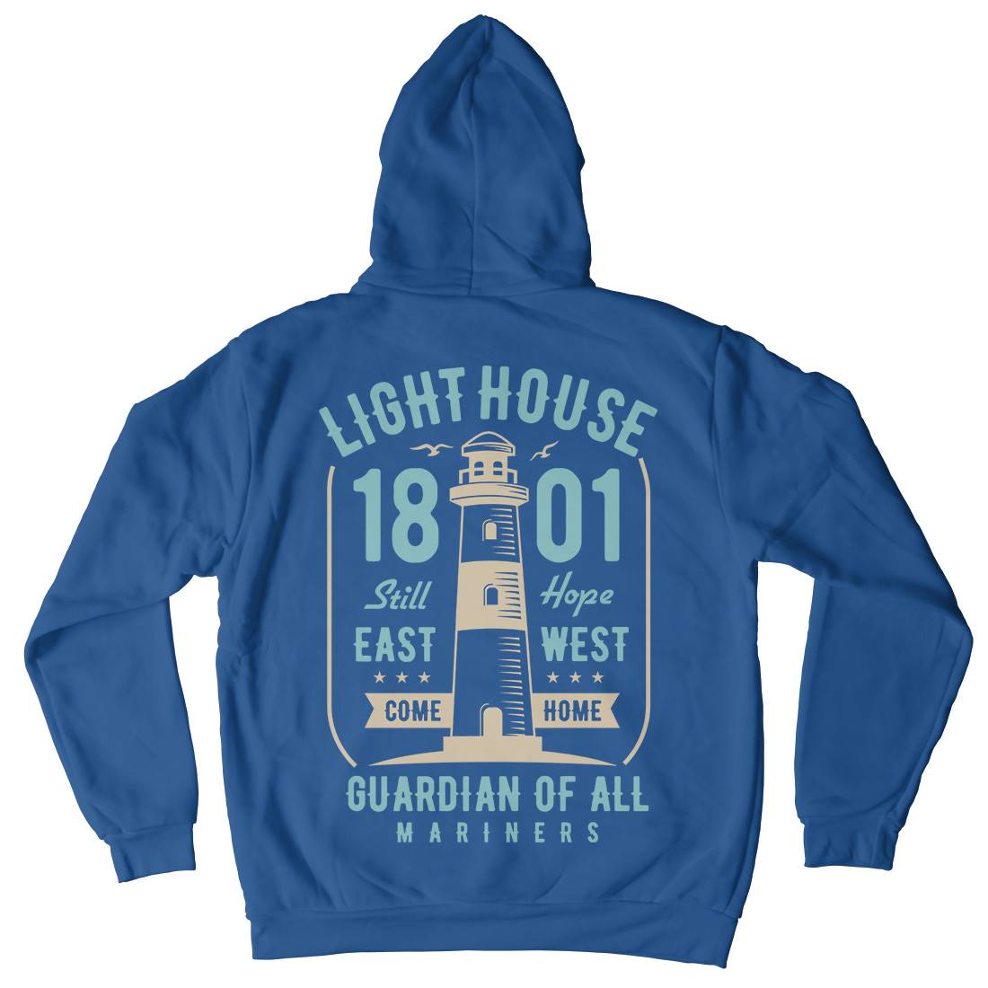 Light House Mens Hoodie With Pocket Navy B418