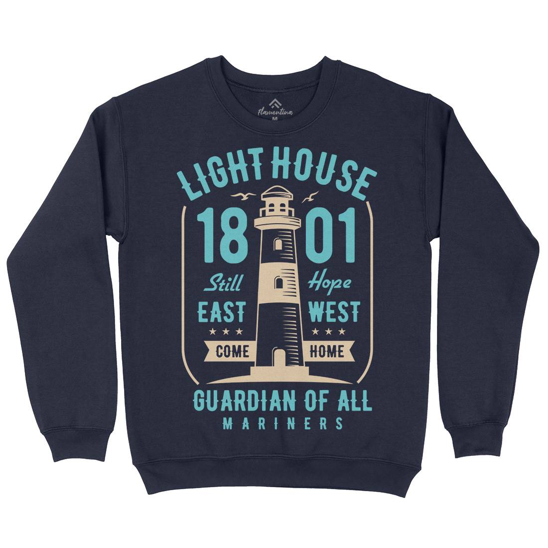 Light House Mens Crew Neck Sweatshirt Navy B418