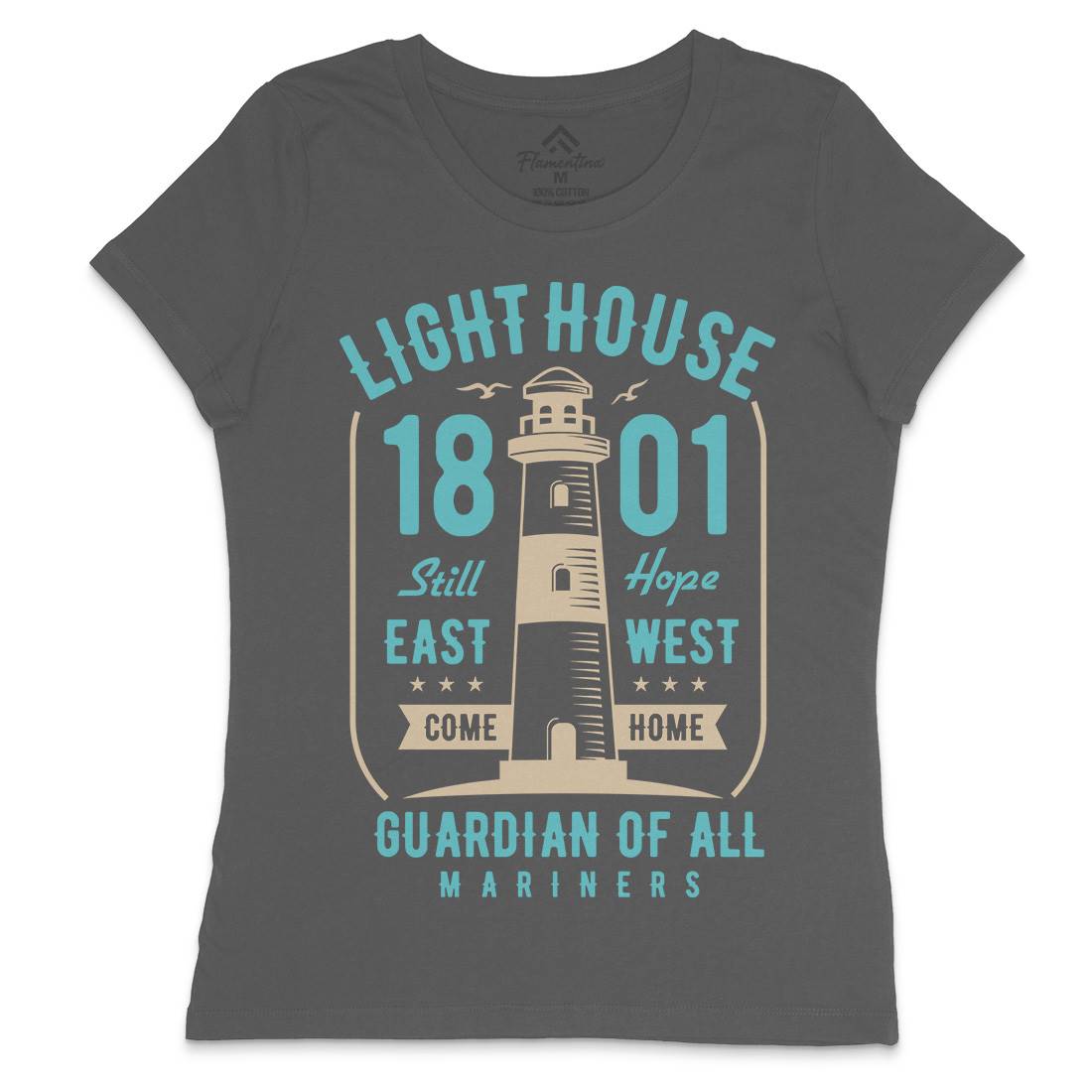 Light House Womens Crew Neck T-Shirt Navy B418