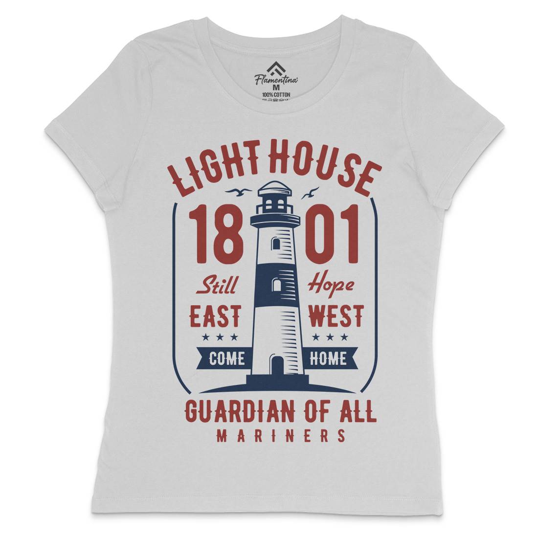 Light House Womens Crew Neck T-Shirt Navy B418