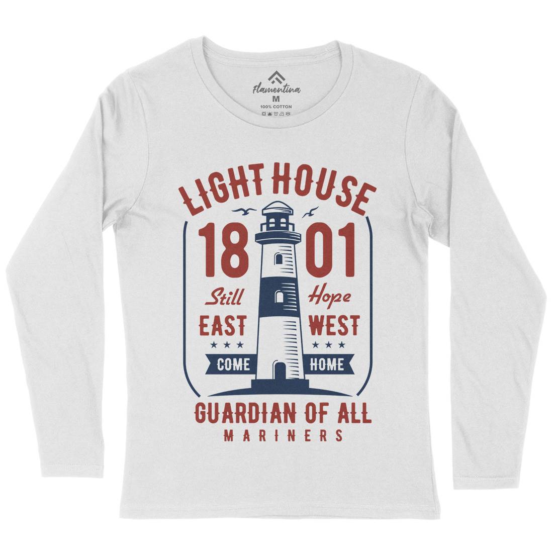 Light House Womens Long Sleeve T-Shirt Navy B418