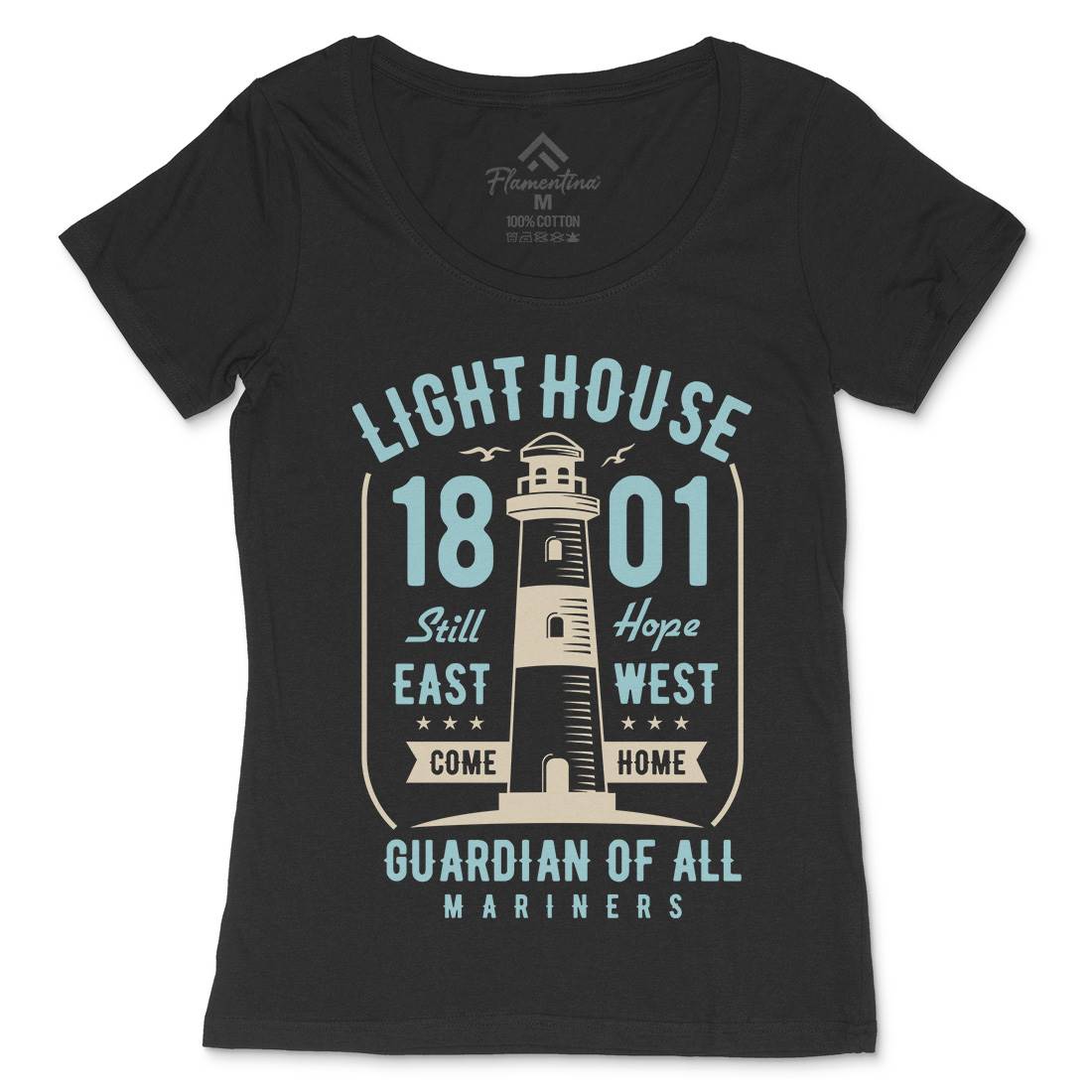 Light House Womens Scoop Neck T-Shirt Navy B418