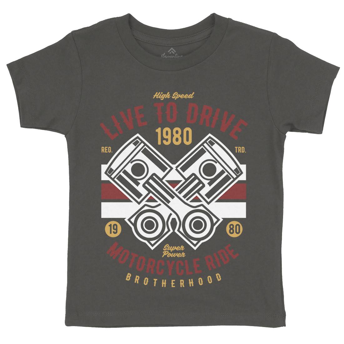 Live To Ride Kids Crew Neck T-Shirt Cars B419
