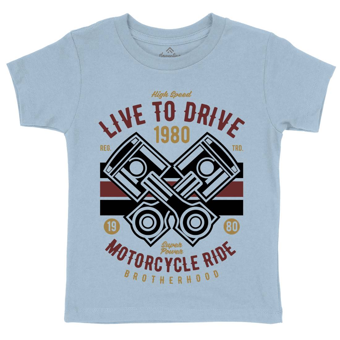 Live To Ride Kids Organic Crew Neck T-Shirt Cars B419
