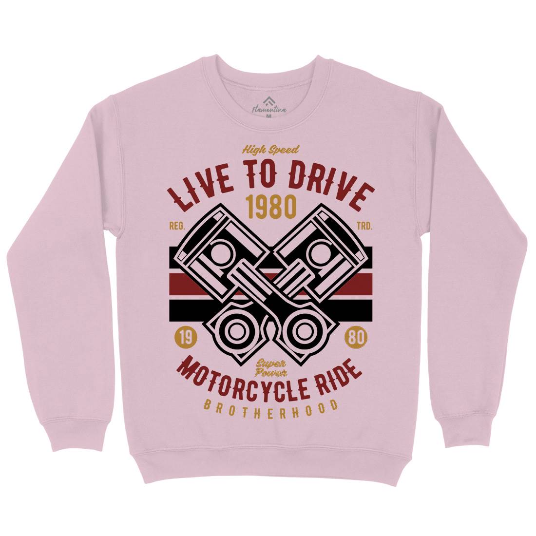 Live To Ride Kids Crew Neck Sweatshirt Cars B419