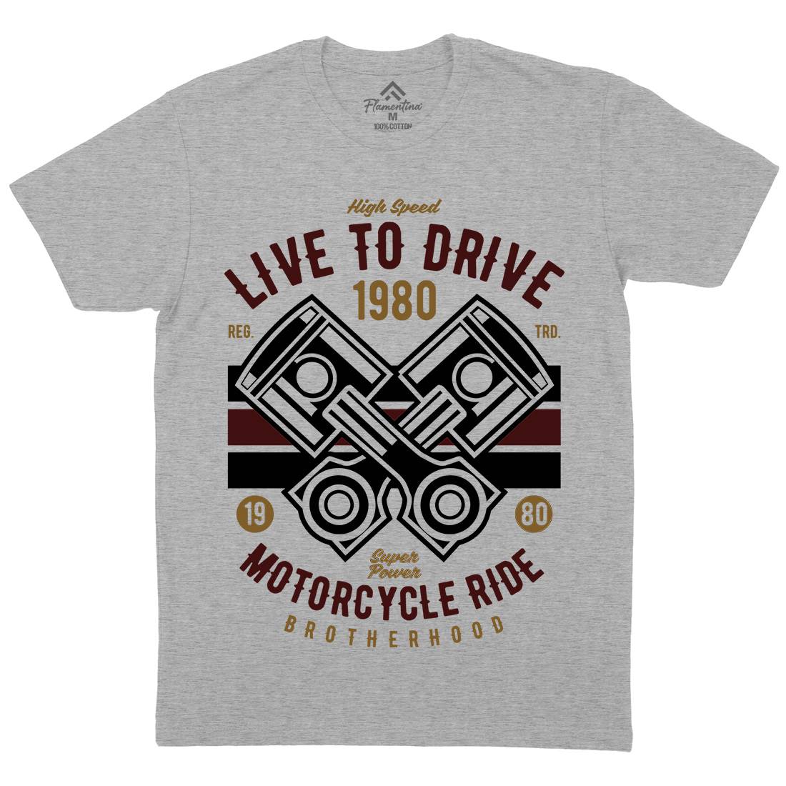 Live To Ride Mens Organic Crew Neck T-Shirt Cars B419
