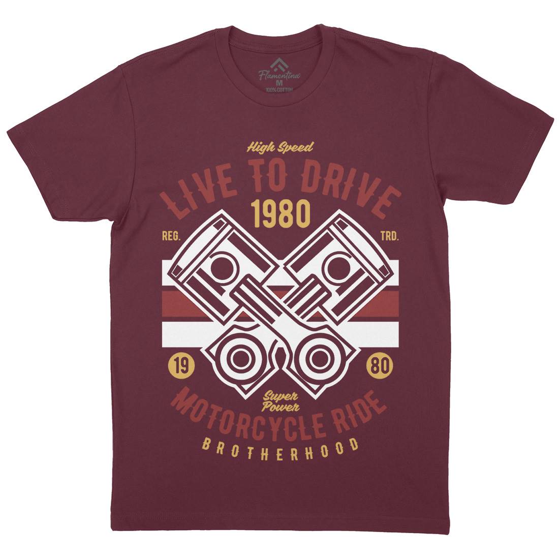 Live To Ride Mens Crew Neck T-Shirt Cars B419